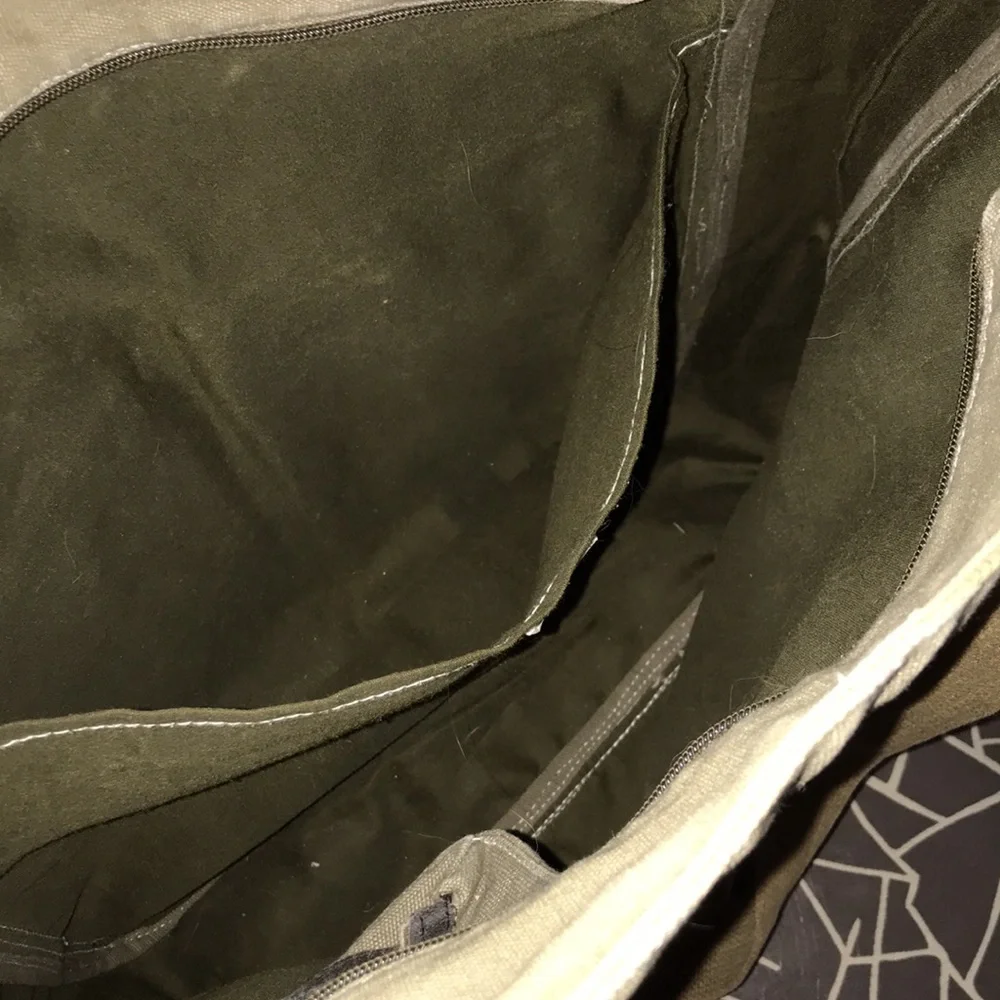 UNISEX Large utility wash canvas messenger bag